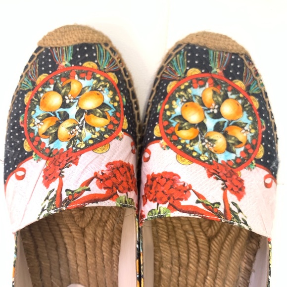 DOLCE&GABBANA Multicolor Satin Espadrilles Sz 40 - Picture 5 of 7